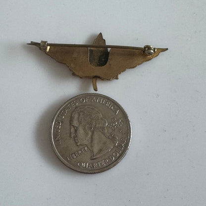 Vintage Canada Maple Leaf Pilot Wings Lapel Pin Brooch - Amazing!
