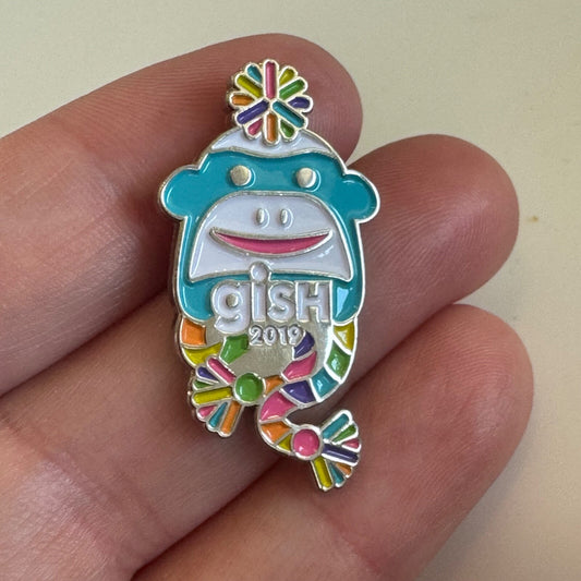 2019 Gish Lapel Pin Sock Monkey Colorful