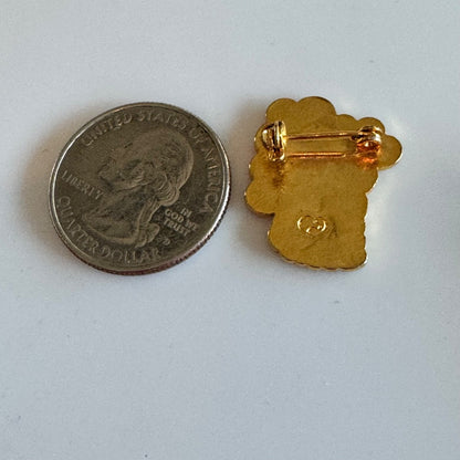 Vintage Violets Blue Flower Enamel Pin Brooch – Gold Tone OES Flowers Tri Sigma
