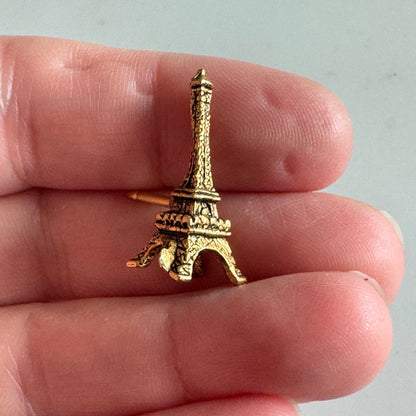 Vintage Eiffel Tower Lapel Pin Pin Tie Tack  – Paris Souvenir Badge Gold Tone