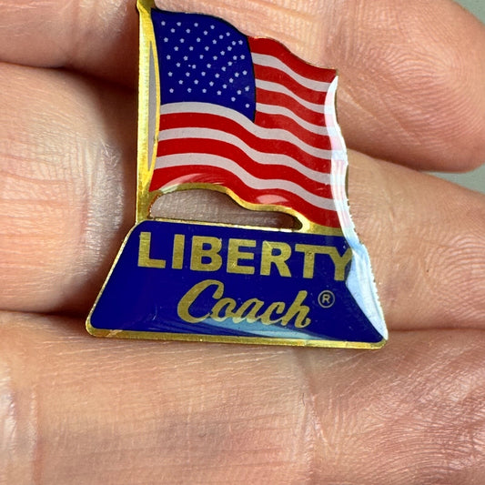 Vintage Liberty Coach USA Flag Pin – RV Motorcoach American Lapel Pin
