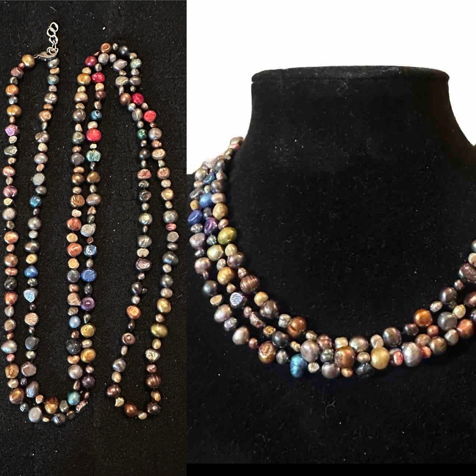 50” Necklace Multicolor & Size Dyed Freshwater Pearls Purple Blue & More Endless