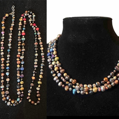50” Necklace Multicolor & Size Dyed Freshwater Pearls Purple Blue & More Endless