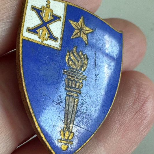 VTG US ARMY 46TH INFANTRY REGIMENT PIN DI DUI CREST CB POELLATH HMK GERMAN MADE