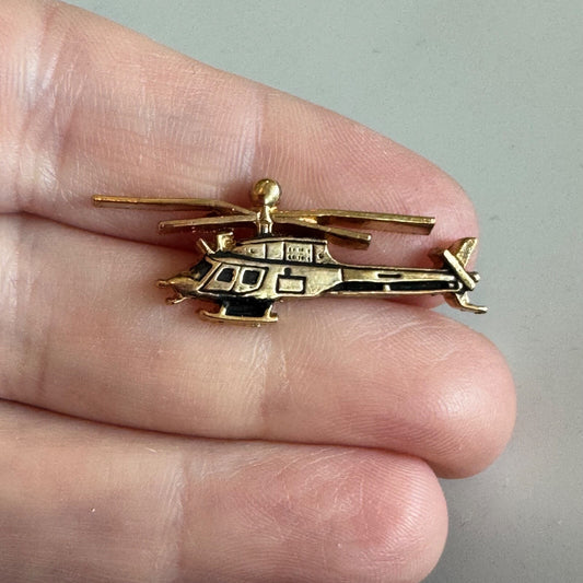 Gold Tone Bell Helicopter Helicopter Lapel Pin Tie Tack