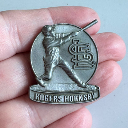 Vintage Rogers Hornsby St. Louis Cardinals Pin – Pewter MLB Statue Legend Badge