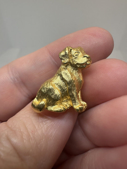 AVON MY FAVORITE PET LABRADOR GOLD TONE PUPPY DOG TAC PIN