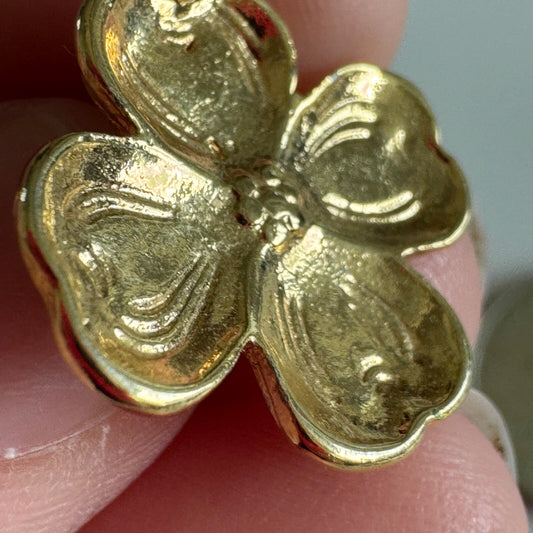 Vintage Gold Tone Dogwood Flower Blossom Lapel Pin Brooch – Floral Design