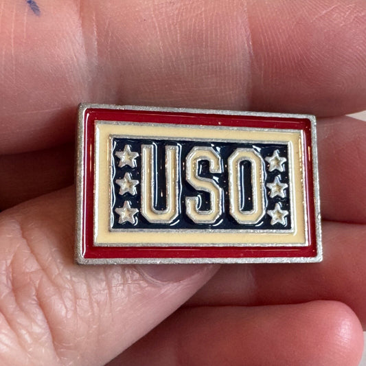 Vintage USO Logo Enamel Lapel Pin