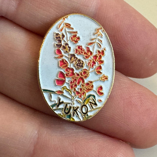 Yukon Canada Souvenir Tourist Lapel Pin Provincial Flower