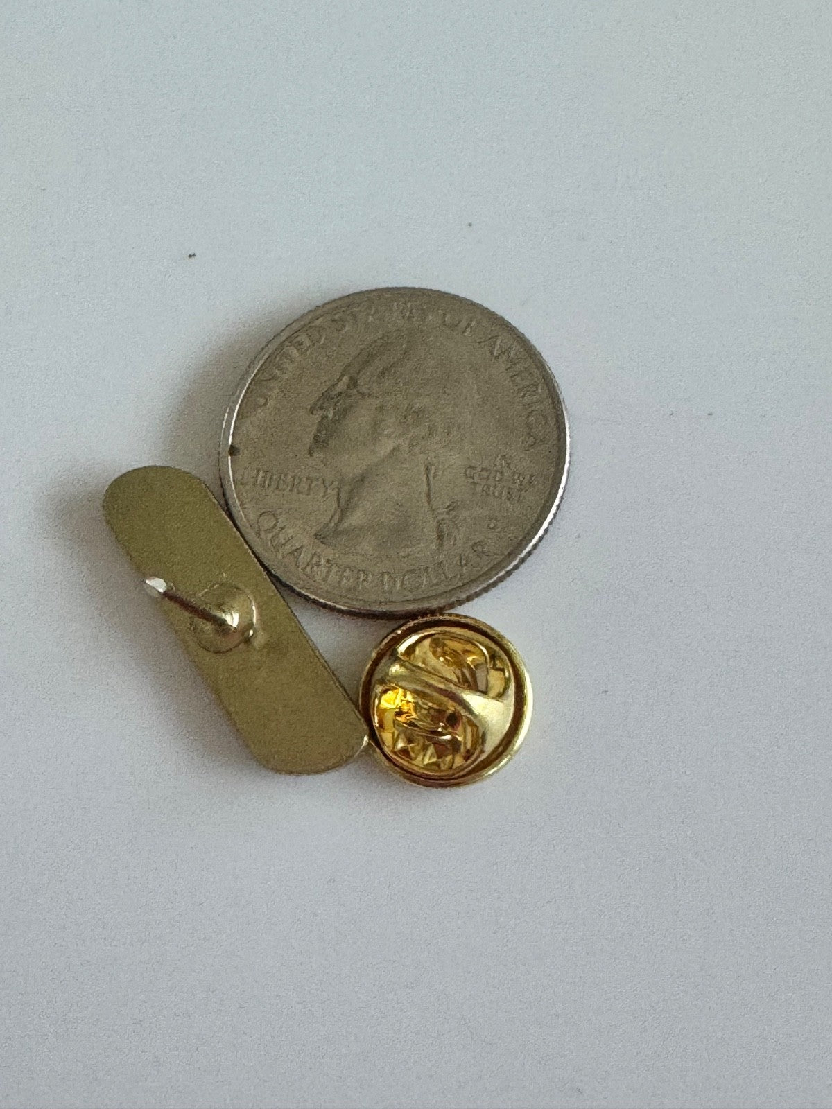 Varsity School Letter Jacket Pin Textured Matte Gold Oval Service Bar Lapel Pin