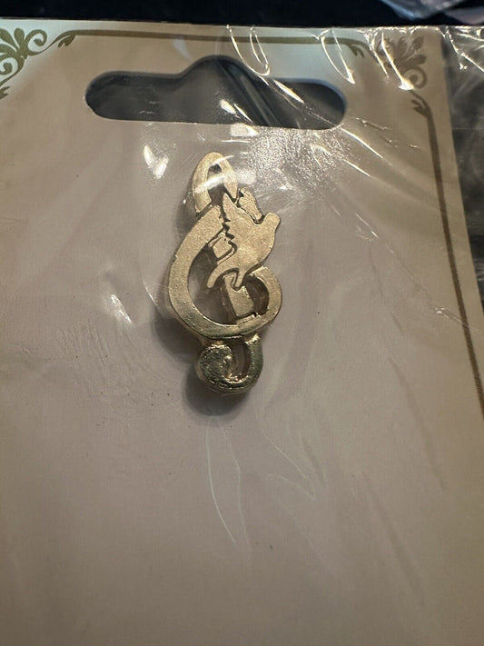 Beautiful Autom Church Musician Treble Clef Peace Dove Lapel Pin Gold Tone 2013
