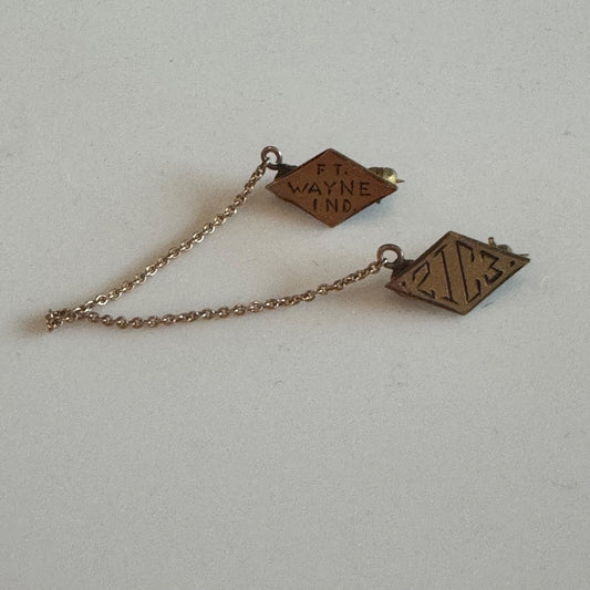 Antique 1923 Fort Wayne Indiana Chain Pin High School College Souvenir Ft.