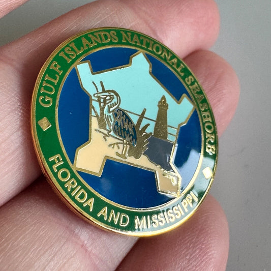 Vintage Gulf Islands National Seashore Pin – Florida Mississippi Pelican Rare
