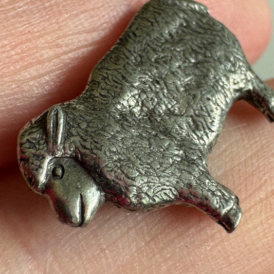 Vintage Pewter Sheep Lamb Lapel Pin – Religious Farm Animal Theme Brooch