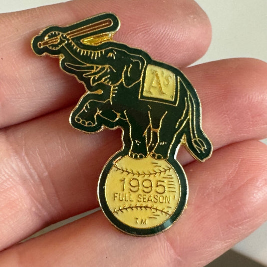 Oakland Athletics 1995 Full Season Pin – Elephant on Baseball Logo