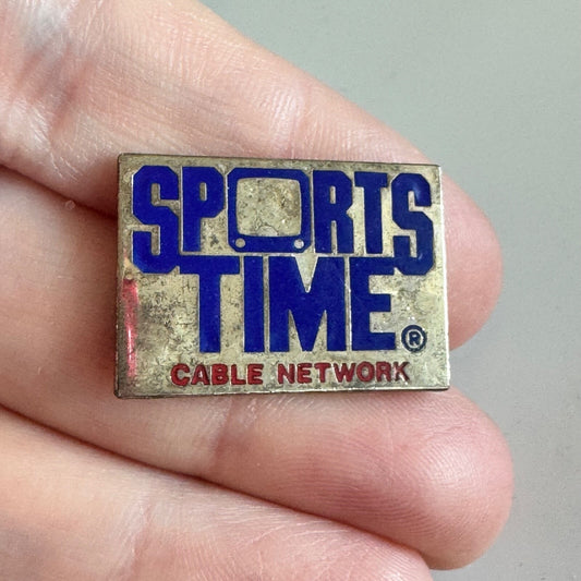 Vintage 1980s Sports Time Cable Network Pin – Anheuser-Busch TV Collector’s Item