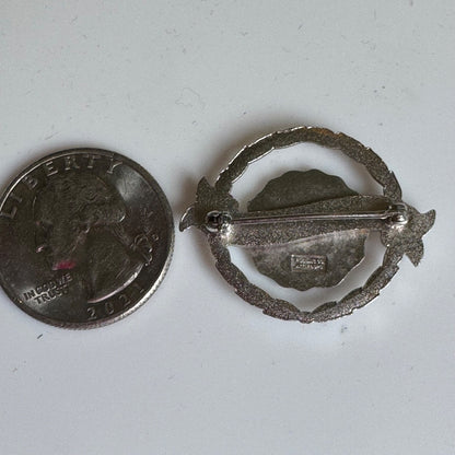 Vintage Silver Tone The Salvation Army Blood and Fire Lapel Pin Brooch