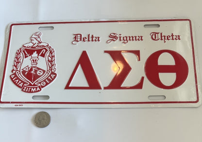 Vintage New Old Stock Delta Sigma Theta Sorority License Plate Car Tag