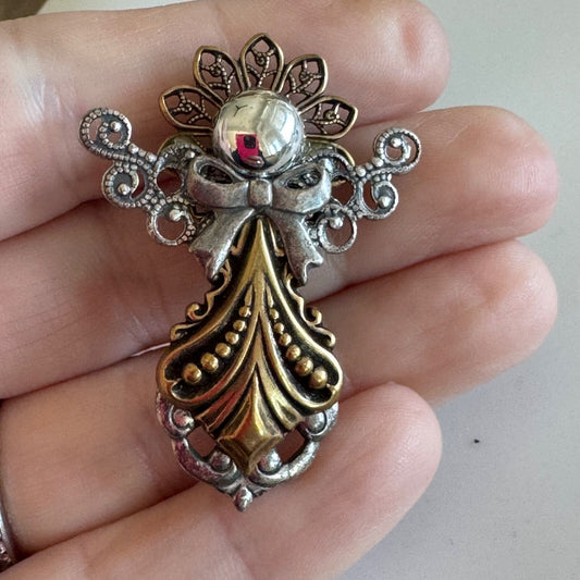 Vintage Kat's Creations Angel Brooch Pin 
