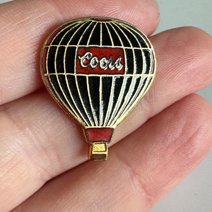 Vintage Unique Coors Black Red Balloon Pin – Beer Advertising Enamel