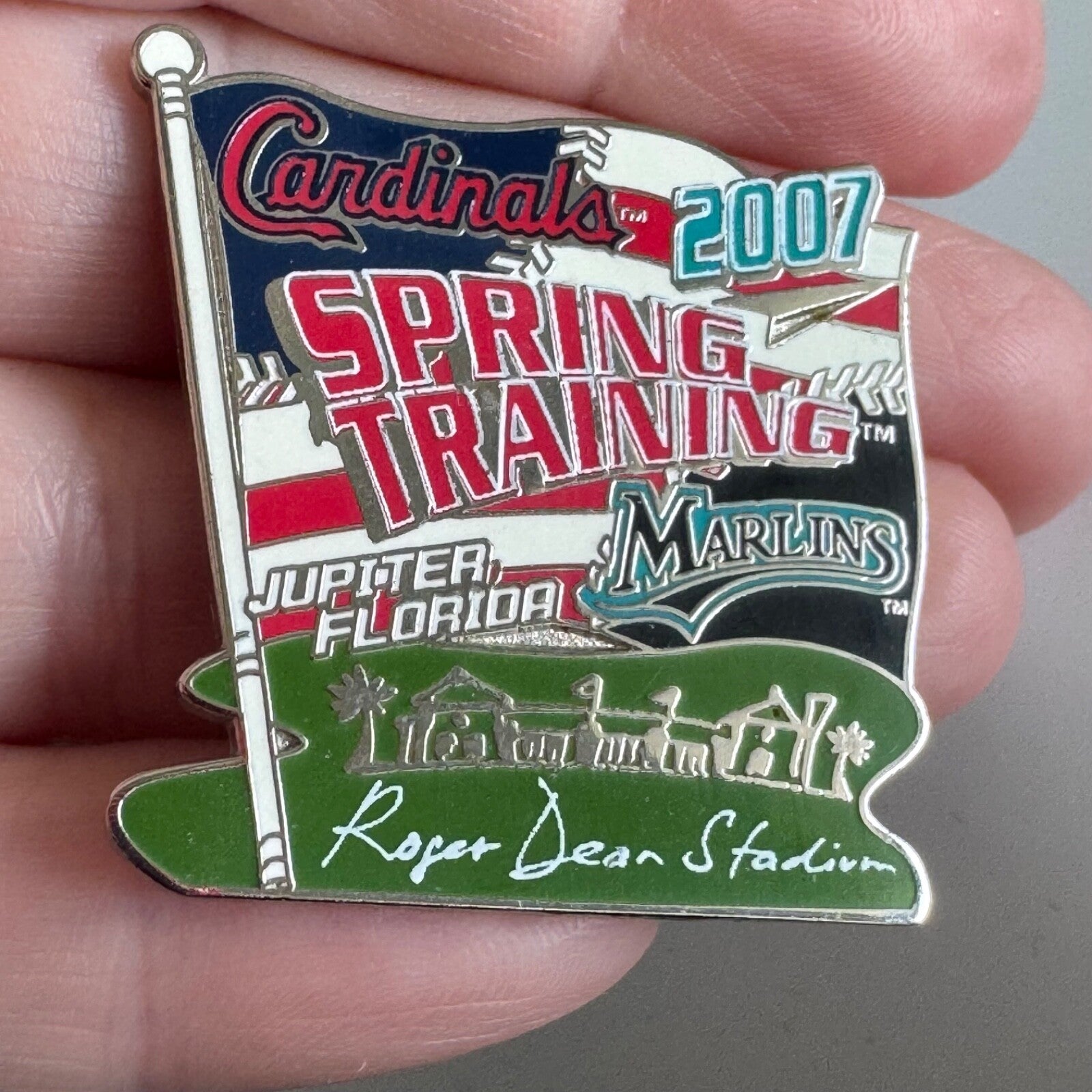 2007 Spring Training Pin – Cardinals Marlins Roger Dean Stadium FL PSG