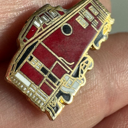 Vintage Red Caboose Lapel Pin Train Railroad
