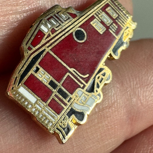 Vintage Red Caboose Lapel Pin Train Railroad