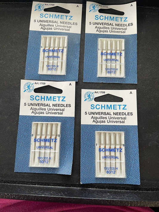20 Schmetz Universal Sewing Machine Needles 130/705H Size 80/12