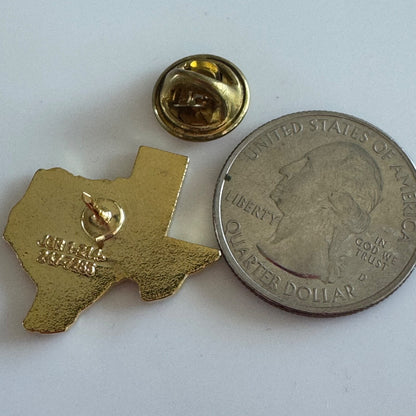 Vintage Texas Enamel Flag State Shaped Lapel Pin NICE! 1980s