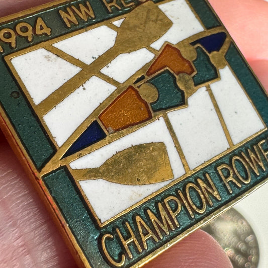 Vintage 1994 NW Region Champion Rower Lapel Pin Rowing Crew Regatta