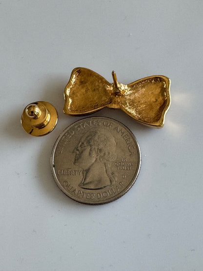 VTG US Flag Enamel Bow Tie Tack Pin United States American