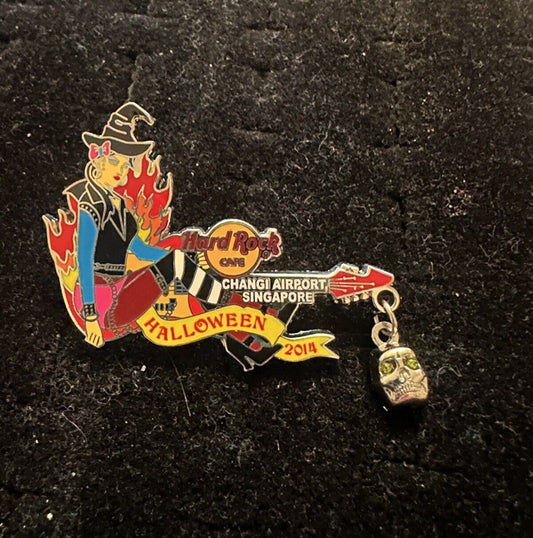 HARD ROCK CAFE SINGAPORE CHANGI AIRPORT Core Guitar Pin Badge Halloween 2014