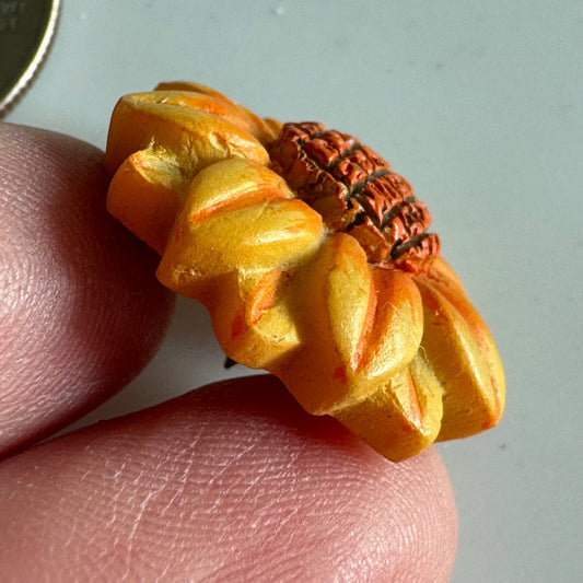 Vintage Resin Sunflower Pin – Autumn Orange Yellow Brooch