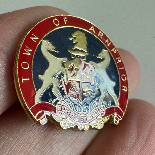 Vtg Town of Arnprior Ontario Canada Crest Lapel Pin Coat of Arms