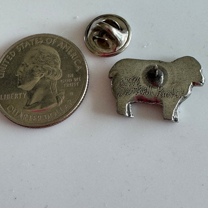 Vintage Pewter Sheep Lamb Lapel Pin – Religious Farm Animal Theme Brooch