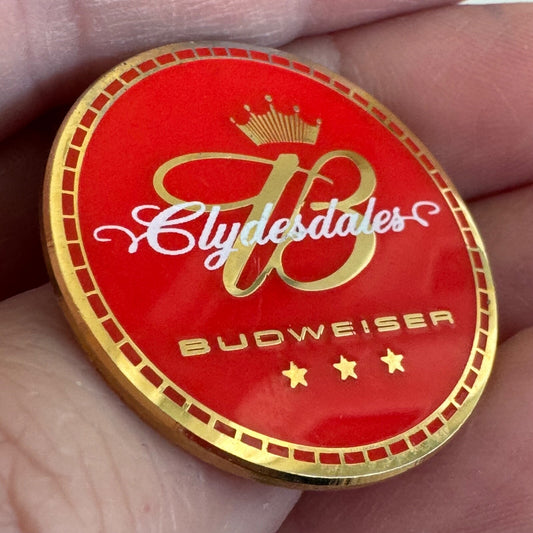 Budweiser Clydesdales Lapel Pin Enamel Red Gold 