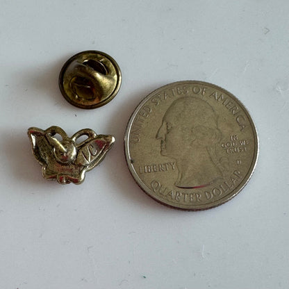 Vtg Liz Claiborne Tiny Enamel Butterfly Pin Brooch Gold Tone Insect Rhinestone