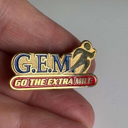 Vintage G.E.M. Go the Extra Mile Lapel Pin 