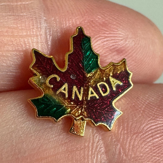 Vintage Canada Maple Leaf Lapel Pin Tie Tack 
