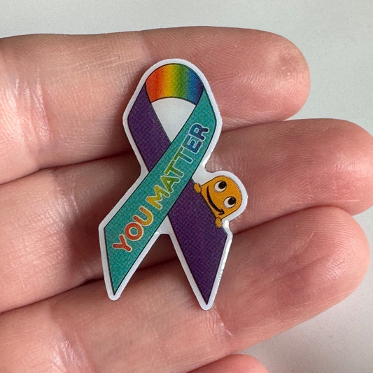Amazon Peccy You Matter LGBTQ Mental Health Awareness Ribbon Pin