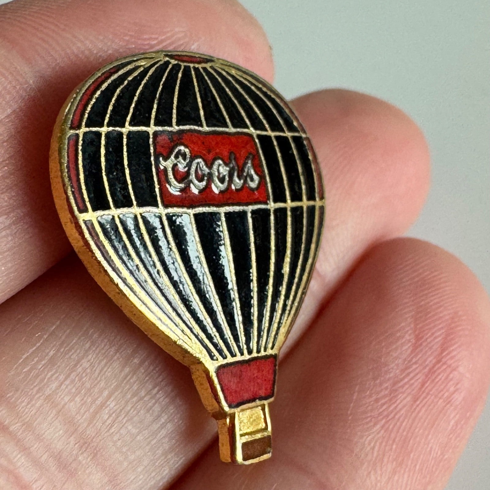 Vintage Unique Coors Black Red Balloon Pin – Beer Advertising Enamel