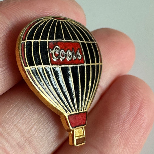 Vintage Unique Coors Black Red Balloon Pin – Beer Advertising Enamel