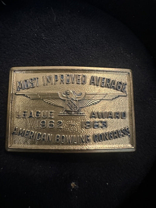 American Bowling Congress ABC Bowler League Player 1963 Vintage Belt Buckle