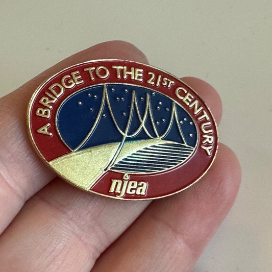 Vintage NJEA A Bridge to the 21st Century Lapel Pin New Jersey Education Assn.