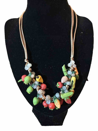 3D Handmade Polymer Clay Realistic Fruit Vegetables Veggies Bead Necklace 24”