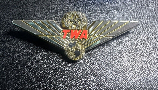 Vintage TWA Airlines Plastic Official Jr Pilot’s Captains Wings Pin NOS