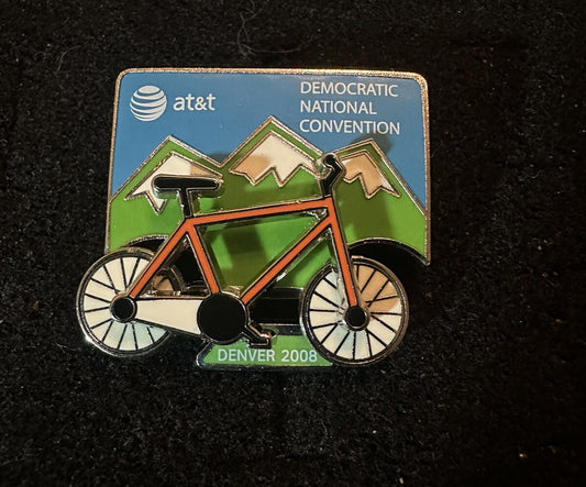 2008 Democratic National Convention Denver Bicycle Pin AT&T Articulated Obama
