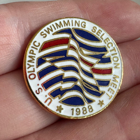 Vintage 1988 U.S. Olympic Swimming Selection Meet Pin Team USA Olympics RARE