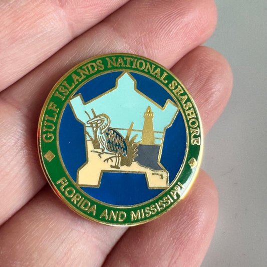 Vintage Gulf Islands National Seashore Pin – Florida Mississippi Pelican Rare